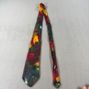 Policy Mens Abstract Geometric Necktie Multi-Color Painterly Polyester USA Made